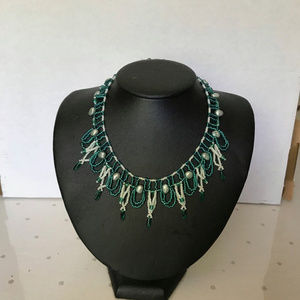 Unique Pearl & Crystal Necklace-Handmade/NEW